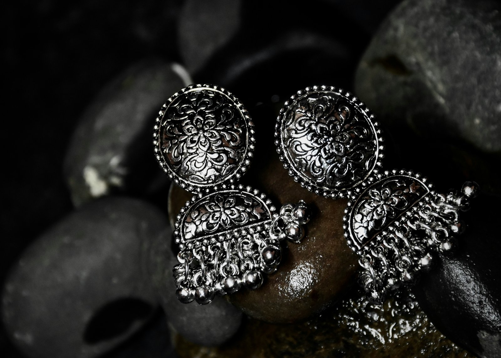 Silver earrings